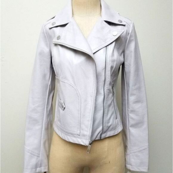 Guess L Faux Leather Snake Embossed Moto J… - Picture 2 of 12